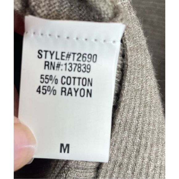 Dreamers Women's Mocha Long Sleeve Round Neck Knitted Sweater Size Medium NWT - Picture 7 of 8